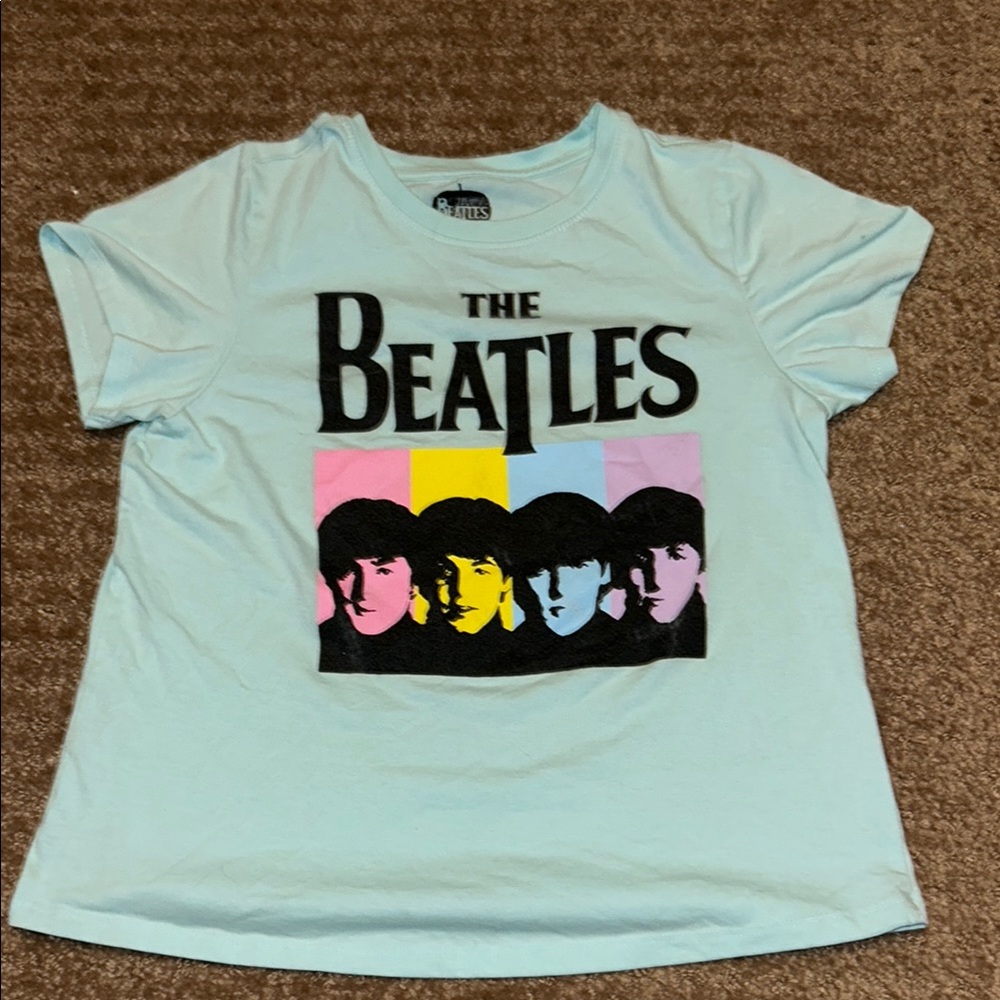 The Beatles Blue and Black Short Sleeve Tee